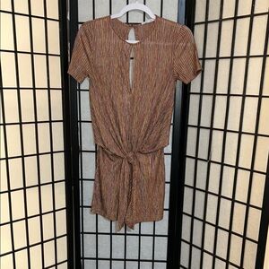 Zara Multi-Colored Romper With Front Waist Tie